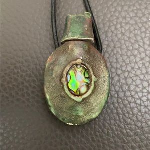 Abalone stone bottle pendant